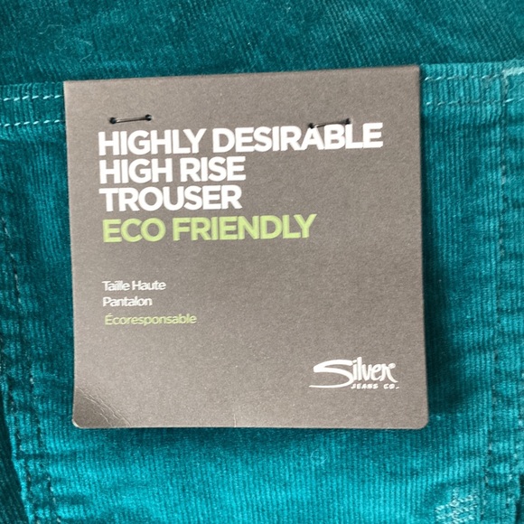 New Highly Desirable High Rise Trousers by Silver Jeans, turquoise women’s Sz 27 - Picture 7 of 10